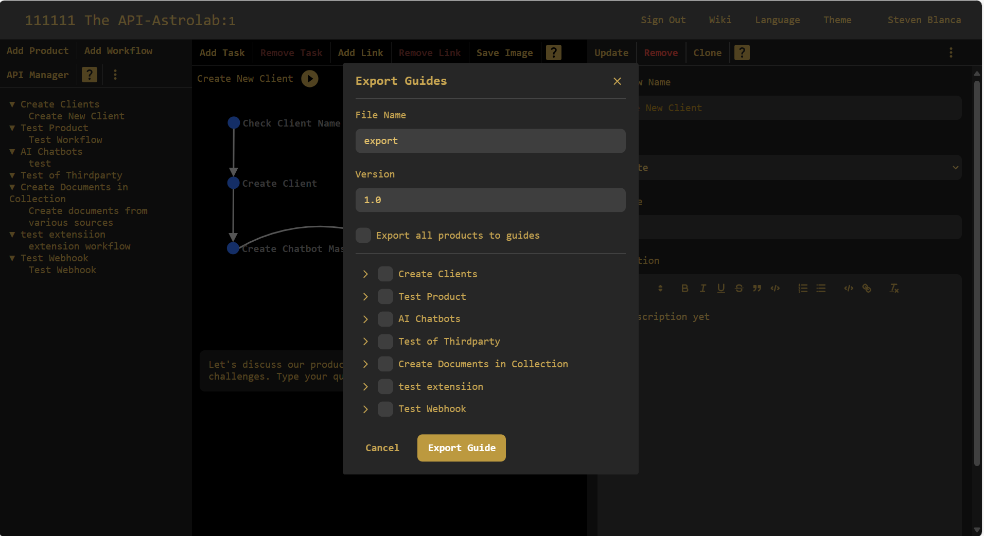 Export Guides Modal